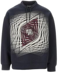 Emporio Armani - Felpa Misto Cotone Con Stampa Grafica Uomo - Lyst