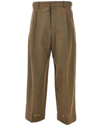 Lemaire - Wool And Mohair Tailored Pants With Pleat - Lyst