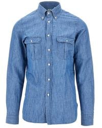 Finamore 1925 - Cotton And Linen Denim Shirt - Lyst
