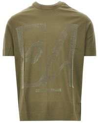 Emporio Armani - Lyocell And Cotton Blend T-Shirt With Logo - Lyst