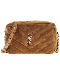 Saint Laurent - 'Loulou' Matelassé Suede Leather Camera Bag - Lyst