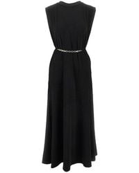 Pinko - Jersey Long Dress With Chain Belt - Lyst