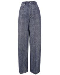 Bottega Veneta - Denim-Effect Wool-Blend Pants - Lyst
