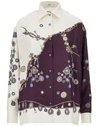 Versace - Silk Shirt With 'Stolen Jewels' Print - Lyst
