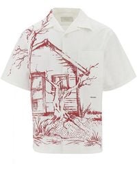 Prada - Printed Cotton Bowling Shirt - Lyst