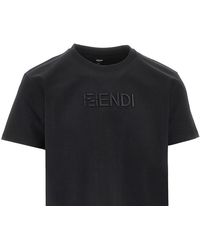 Fendi Cat Eye Embroidery T-shirt in Black for Men | Lyst