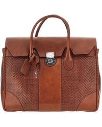 Brunello Cucinelli - 'Boston' Leather Travel Bag - Lyst