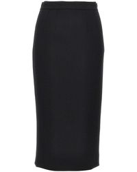 Dolce & Gabbana - Stretch Wool Midi Skirt - Lyst