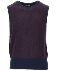 Emporio Armani - Cashmere And Wool Vest With Diamonds Motif - Lyst