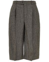 Saint Laurent - Wool-Blend Skirt Pants - Lyst