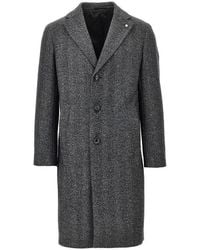 Luigi Bianchi - Herringbone Wool Midi Coat - Lyst