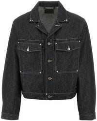 Lemaire - Denim Trucker Jacket With Studs - Lyst