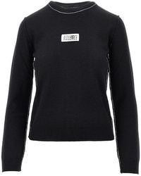 MM6 by Maison Margiela - Wool-Blend Sweater With Logo Label - Lyst