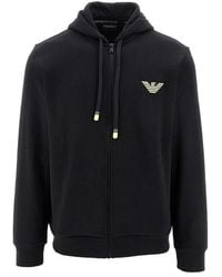 Emporio Armani - Eagle Embroidery Full-Zip Hoodie - Lyst