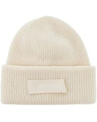 Jacquemus - Knitted Beanie Hat With Gros-Grain Logo - Lyst