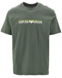 Emporio Armani - Swimwear Organic Cotton T-Shirt - Lyst