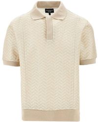 Emporio Armani - Icon Chevron Knitted Polo Shirt - Lyst