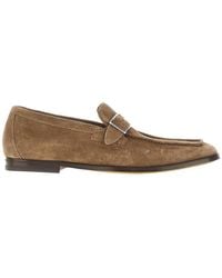 Doucal's - Suede Leather Buckled Strap Loafers 42 - Lyst