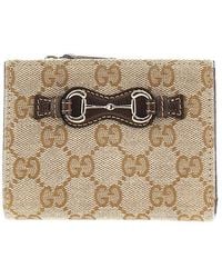 Gucci - Gg Canvas Bi-Fold Wallet With Horsebit - Lyst