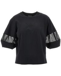 Emporio Armani - Supima Cotton T-Shirt With Mesh Inserts - Lyst