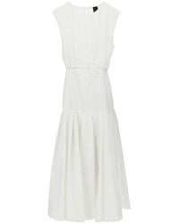 Pinko - Poplin Midi Dress With Cut-Out Detail - Lyst