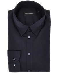 Emporio Armani - Cotton-Blend Technical Poplin Shirt - Lyst
