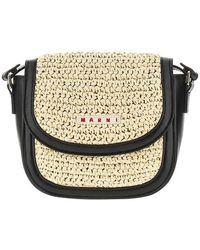 Marni - Faux Leather And Raffia Crossbody Bag Kids - Lyst