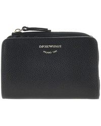 Emporio Armani - Grained Leather Bi-Fold Wallet - Lyst