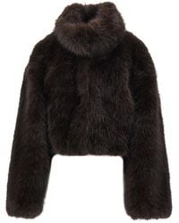 ROTATE BIRGER CHRISTENSEN - Faux Fur Cropped Jacket - Lyst