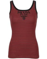 Prada - Ribbed Silk Jersey Tank Top - Lyst