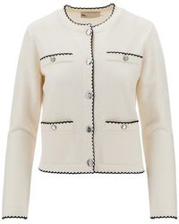 Tory Burch - 'Kendra' Cardigan With Scalloped Edges - Lyst