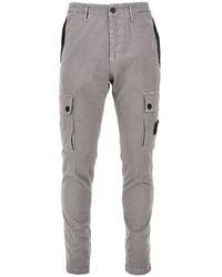 Stone Island - Organic Cotton Pants With Logo Badge - Lyst