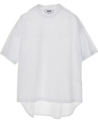 MSGM - Jersey And Broderie Anglaise T-Shirt - Lyst