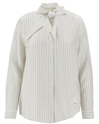 Emporio Armani - Striped Shirt With Scarf Collar - Lyst
