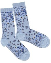 Alanui - Cotton-Blend Socks With Bandana Motif - Lyst