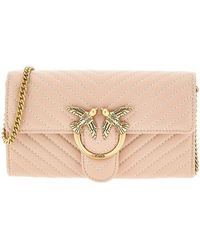 Pinko - Love Bag One Chevron Nappa Leather Clutch - Lyst