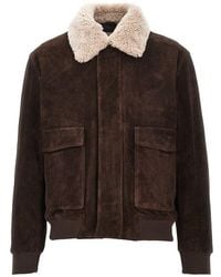 Arma - 'Bari' Suede Leather Bomber Jacket - Lyst