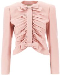 Valentino - Crispy Light Wool Short Jacket - Lyst