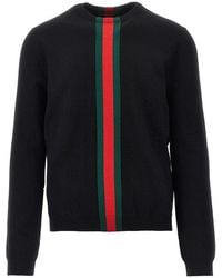 Gucci - Cashmere Sweater With Web Ribbon - Lyst