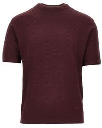 Emporio Armani - Virgin Wool Knitted T-Shirt - Lyst