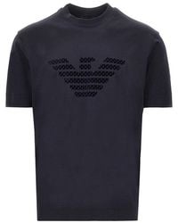 Emporio Armani - Lyocell And Cotton Blend T-Shirt With Logo - Lyst
