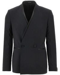 Tagliatore - Collarless Double-Breasted Tuxedo Jacket - Lyst