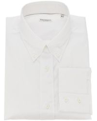 Brunello Cucinelli - Twill Shirt With Button-Down Collar - Lyst