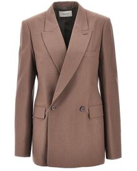 Lemaire - Blend Tropical Wool Double-Breasted Jacket - Lyst