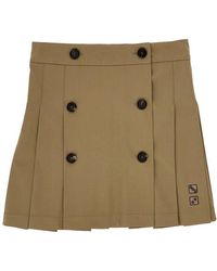 Fendi - Gabardine Pleated Mini Skirt - Lyst