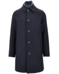 Herno - Wool-Blend Coat With Detachable Bib - Lyst