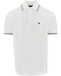 Emporio Armani - Eagle Embroidery Stretch Piquet Polo Shirt - Lyst