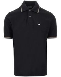 Emporio Armani - Eagle Embroidery Stretch Piquet Polo Shirt - Lyst