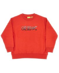 Off-White c/o Virgil Abloh - Double Logo Print Crewneck Sweatshirt Kids 12 - Lyst