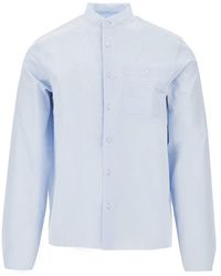 Prada - Cotton Shirt With Raw-Cut Edges - Lyst